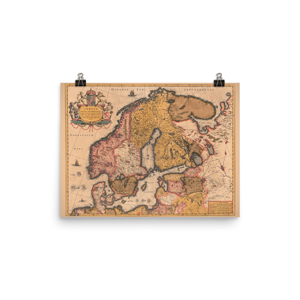 Poster showing Northern Europe 1630s