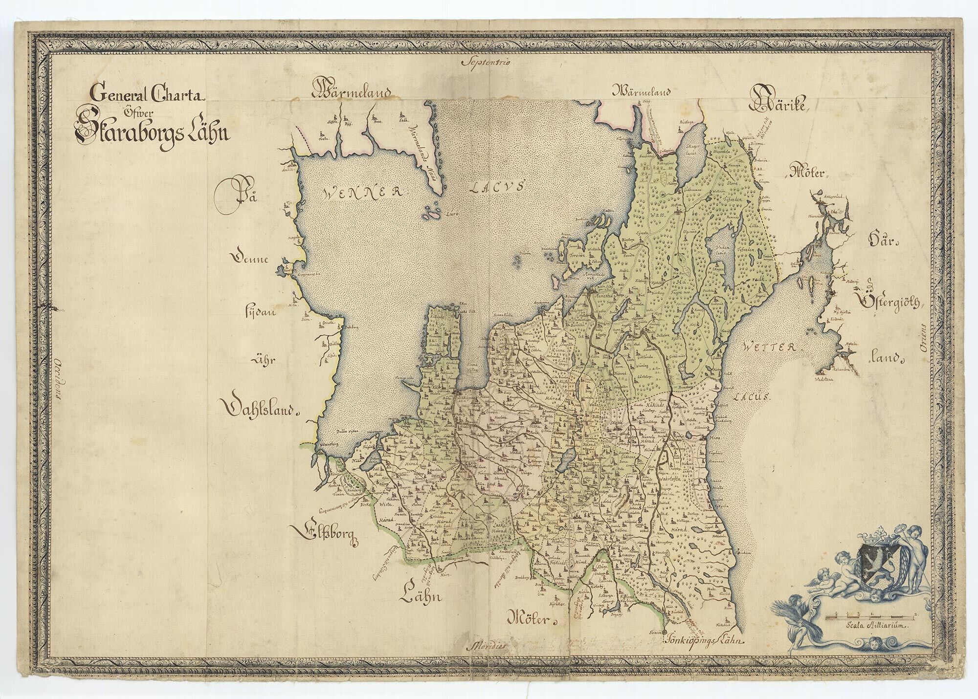Historical map of Skaraborg late 17th century
